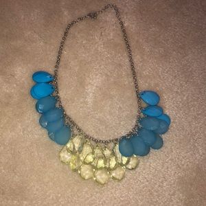 Blue and green jewel necklace